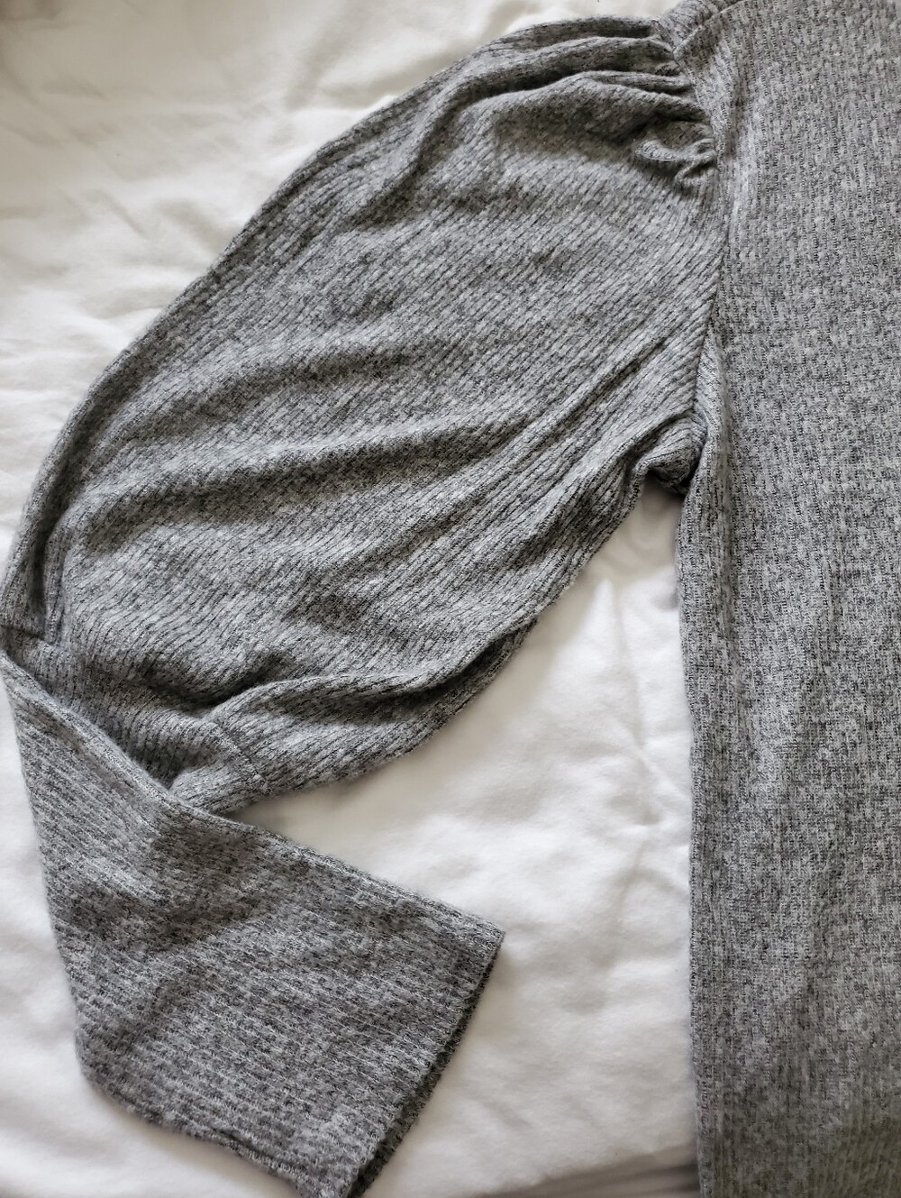 Ambiance Heather Gray Ribbed Crewneck Sweater